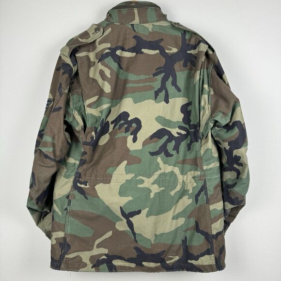 Vintage US Air Force Patches Cold Weather Coat Men Medium Field Green Jacket M65 - Picture 8 of 8